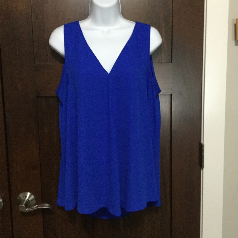 V Neck Drape Front Sleeveless Blouse
